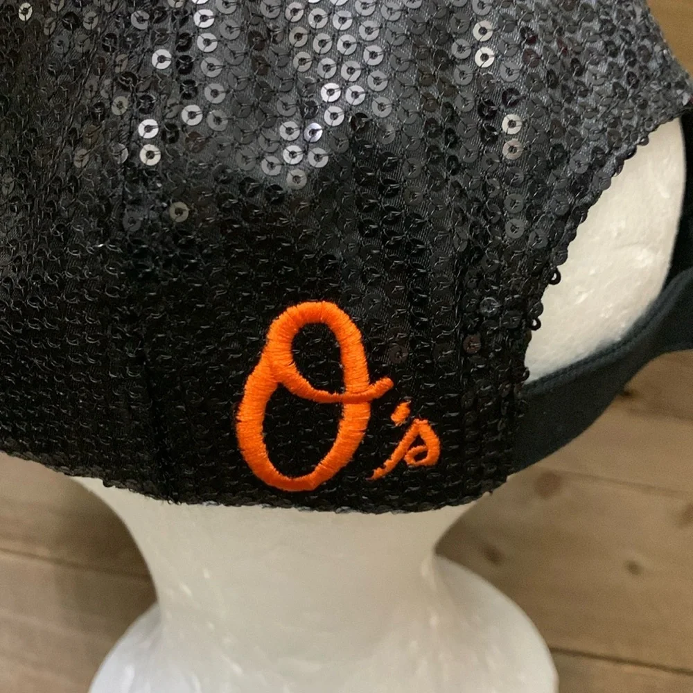 Orioles Baltimore Dazzle Sequin Bling Slouch Cap - Picture 5 of 9